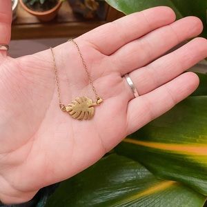 Brass plated gold necklace